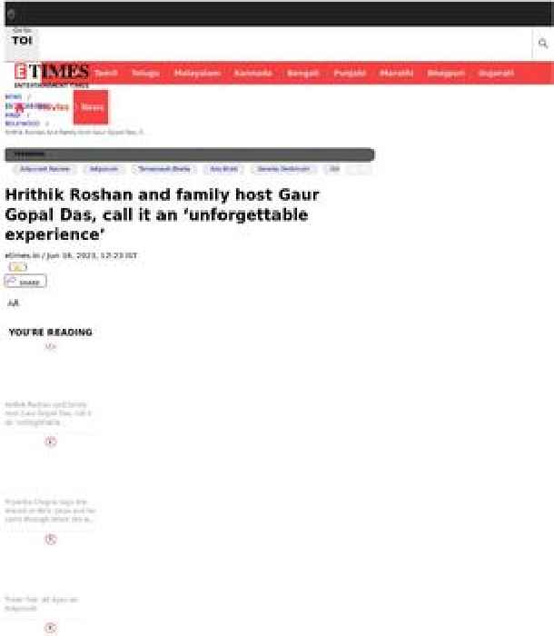 Hrithik & family host Gaur Gopal Das