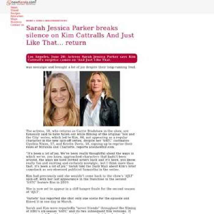 
Sarah Jessica Parker breaks silence on Kim Cattrall's 'And Just Like That...' return
