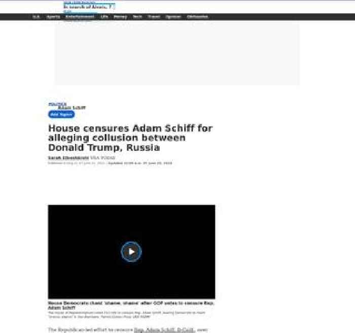 House censures Adam Schiff for alleging collusion between Donald Trump, Russia