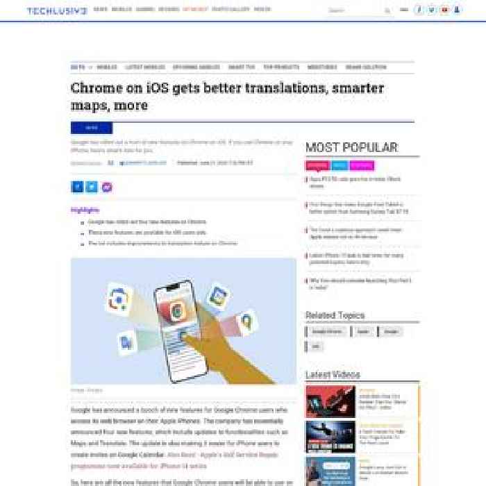 Chrome on iOS gets better translations, smarter maps, more