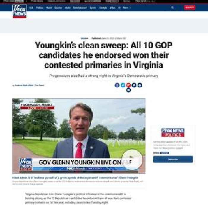 Youngkin’s clean sweep: All 10 GOP candidates he endorsed won their contested primaries in Virginia