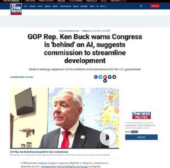GOP Rep. Ken Buck warns Congress is 'behind' on AI, suggests commission to streamline development