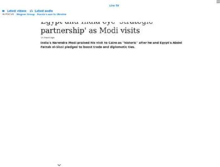 Egypt and India eye 'strategic partnership' as Modi visits