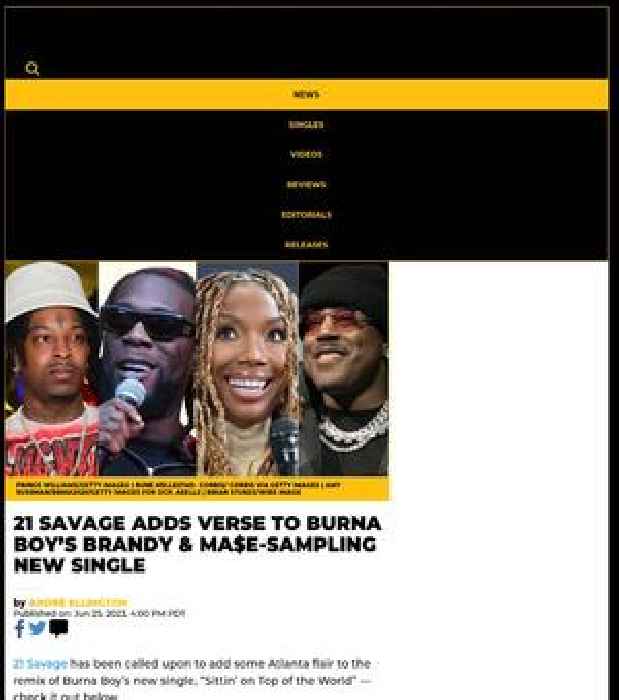 21 Savage Adds Verse To Burna Boy’s Brandy & Ma$e-Sampling New Single