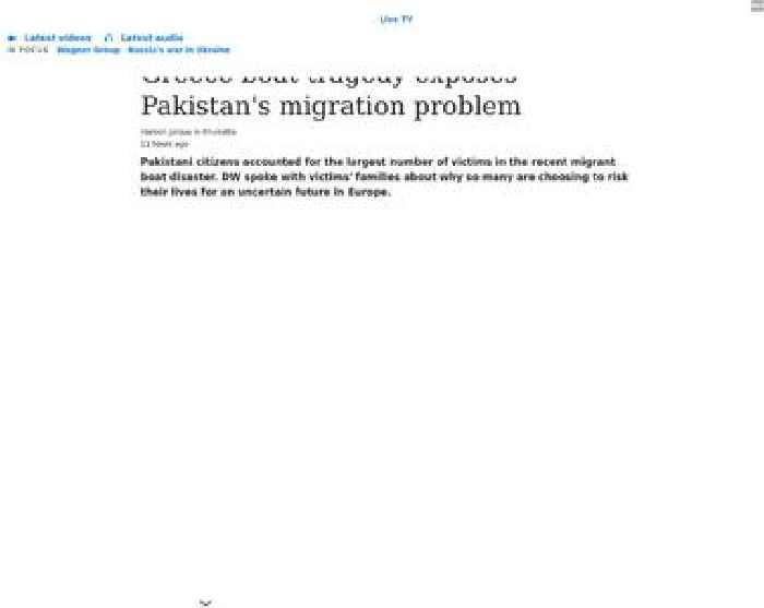 Greek boat tragedy exposes Pakistan's migration problem