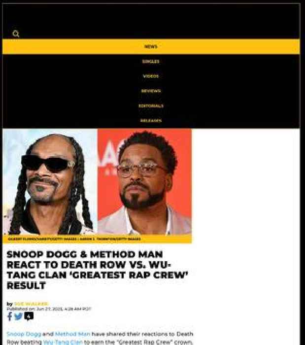Snoop Dogg & Method Man React To Death Row Beating Wu-Tang Clan To 'Greatest Rap Crew' Crown