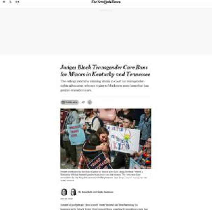 Judge Blocks Kentucky’s Transgender Care Ban for Minors