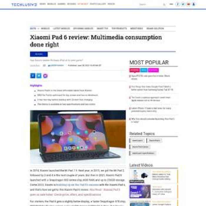 Xiaomi Pad 6 review: Multimedia consumption done right