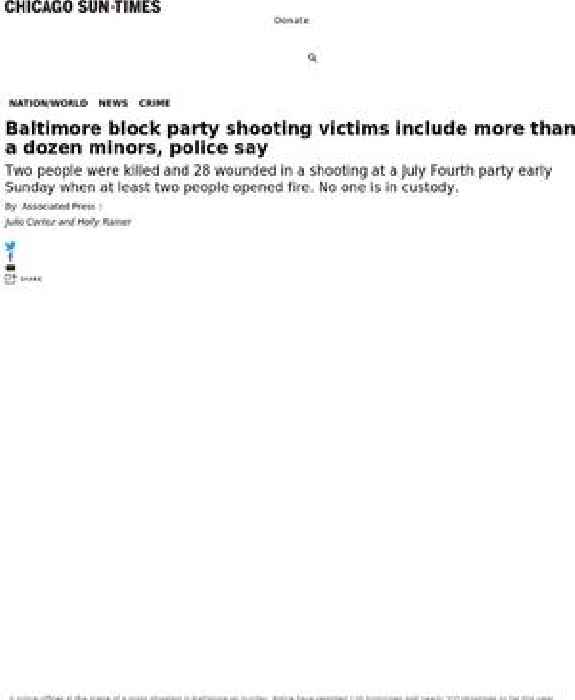 Baltimore block party shooting victims include more than a dozen minors, police say