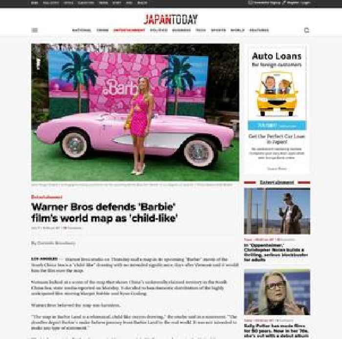 Warner Bros defends 'Barbie' film's world map as 'child-like'