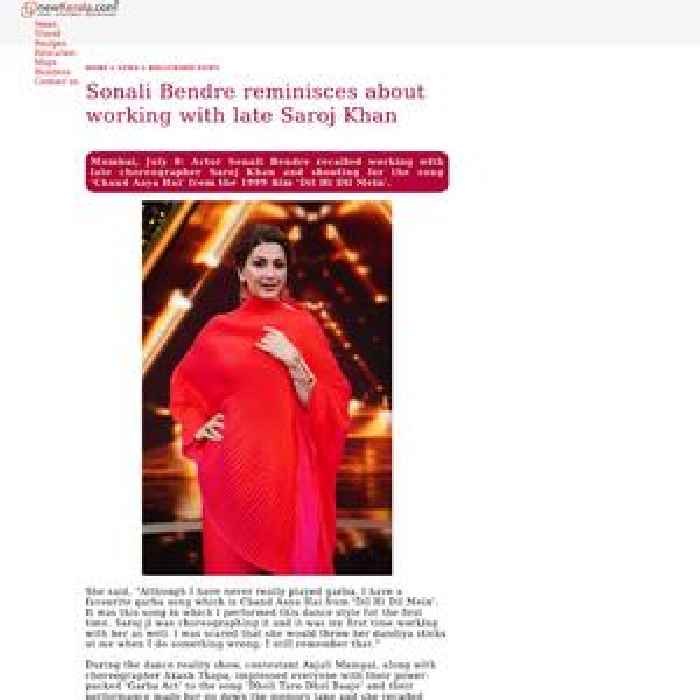 Sonali Bendre reminisces about working with late Saroj Khan