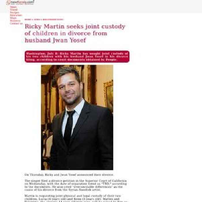 Ricky Martin seeks joint custody of children in divorce from husband Jwan Yosef