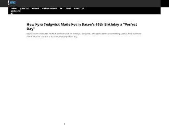 
                        How Kyra Sedgwick Made Kevin Bacon's 65th Birthday a 