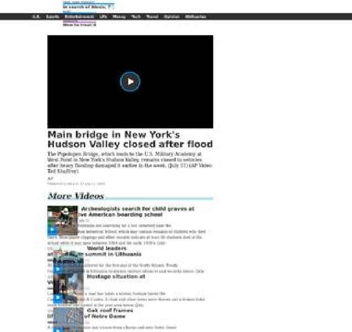 Main bridge in New York's Hudson Valley closed after flood