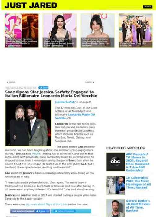 Soap Opera Star Jessica Serfaty Engaged to Italian Billionaire Leonardo Maria Del Vecchio