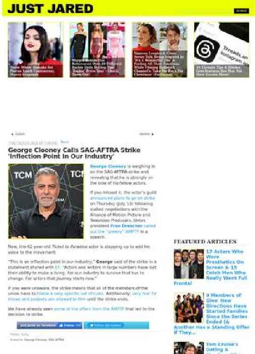 George Clooney Calls SAG-AFTRA Strike 'Inflection Point In Our Industry'