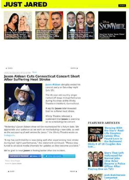 Jason Aldean Cuts Connecticut Concert Short After Suffering Heat Stroke
