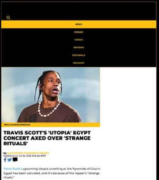 Travis Scott's 'Utopia' Egypt Concert Axed Over 'Strange Rituals'