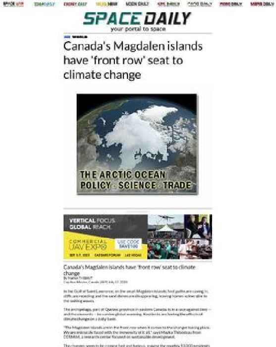 Canada's Magdalen islands have 'front row' seat to climate change