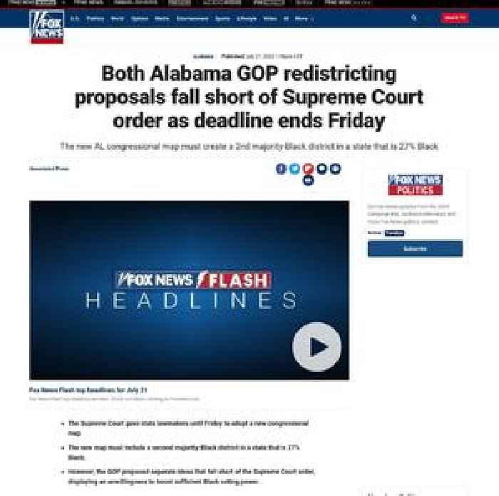 Both Alabama GOP redistricting proposals fall short of Supreme Court order as deadline ends Friday