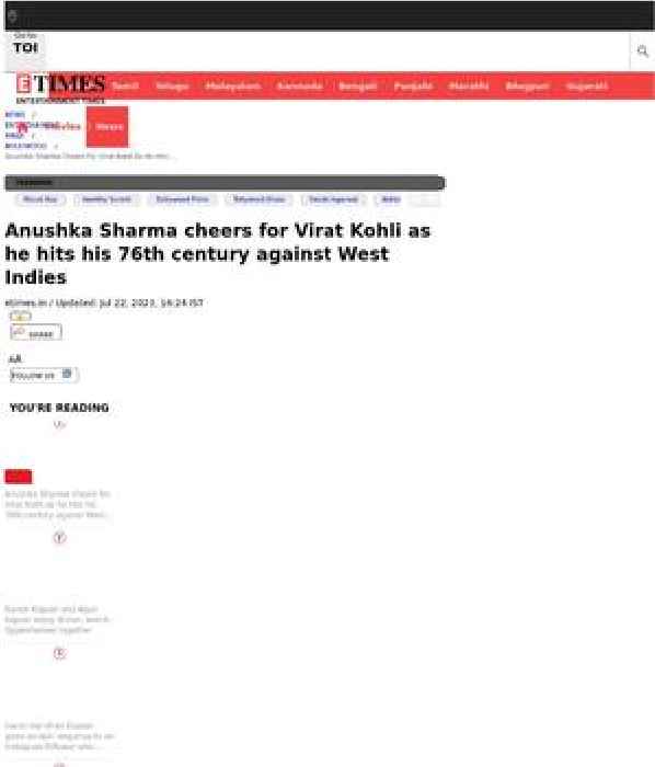 Anushka Sharma cheers for Virat Kohli