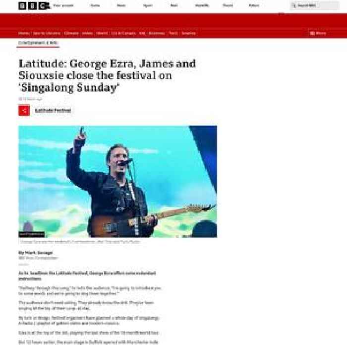 Latitude festival closes with George Ezra on 'Singalong Sunday'