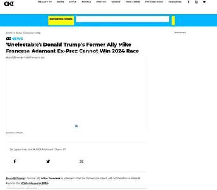 'Unelectable': Donald Trump's Former Ally Mike Francesa Adamant Ex-Prez Cannot Win 2024 Race