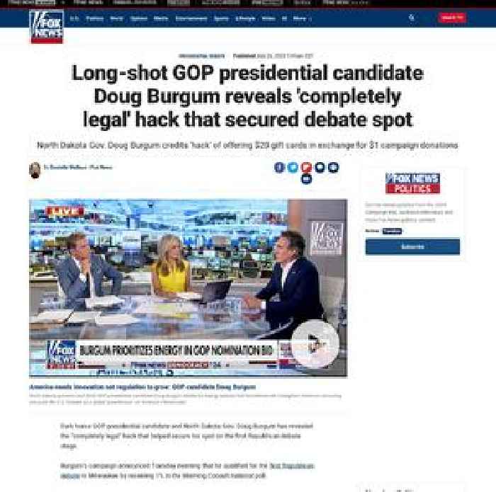 Long-shot GOP presidential candidate Doug Burgum reveals 'completely legal' hack that secured debate spot