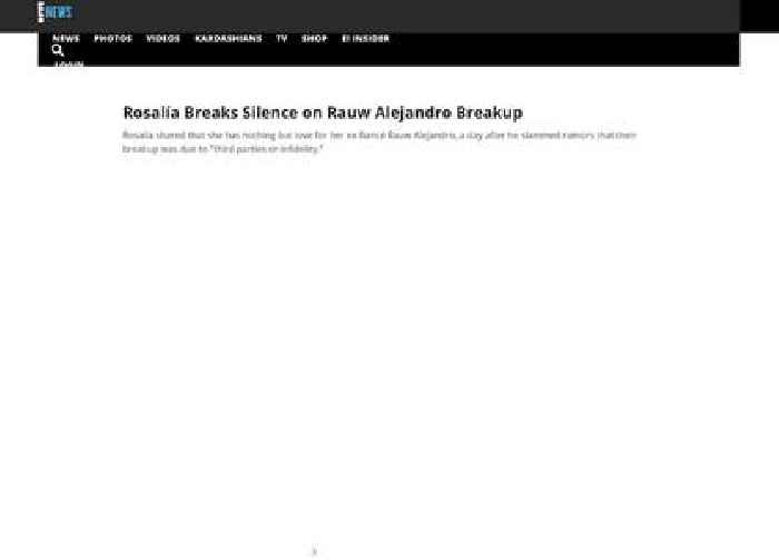 
                        Rosalía Breaks Silence on Rauw Alejandro Breakup
