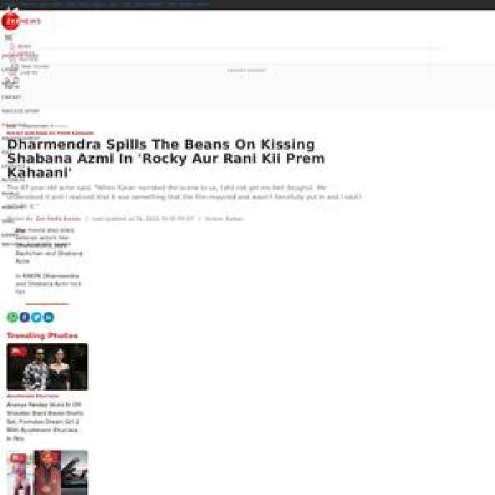  Dharmendra Spills The Beans On Kissing Shabana Azmi In 'Rocky Aur Rani Kii Prem Kahaani'