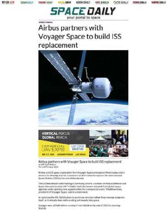 Airbus partners with Voyager Space to build ISS replacement