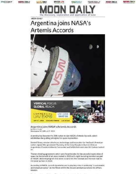 Argentina joins NASA's Artemis Accords