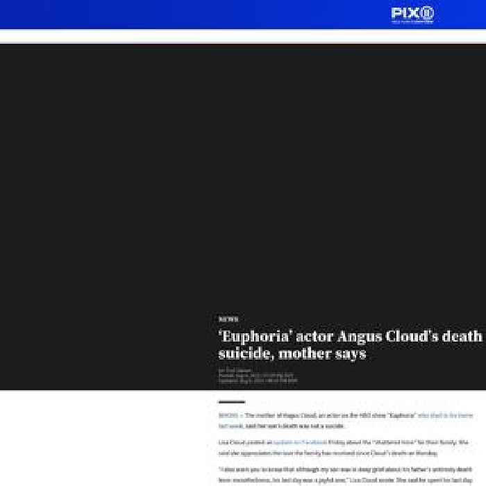 'Euphoria' actor Angus Cloud's death was not a suicide, mother says