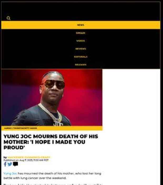Yung Joc Mourns Death Of His Mother: 'I Hope I Made You Proud'