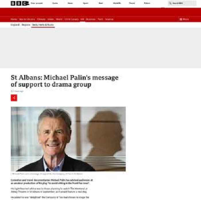 St Albans: Michael Palin's message of support to drama group