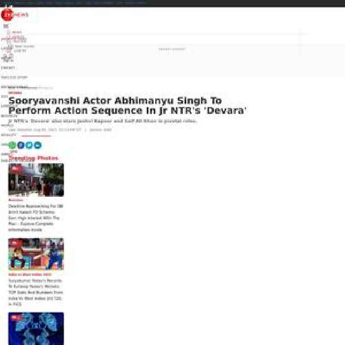  Sooryavanshi Actor Abhimanyu Singh To Perform Action Sequence In Jr NTR's 'Devara'