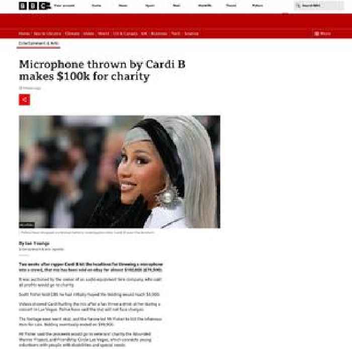 Microphone thrown by Cardi B makes $100k for charity