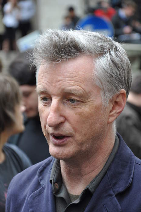 Billy Bragg performs at picket line