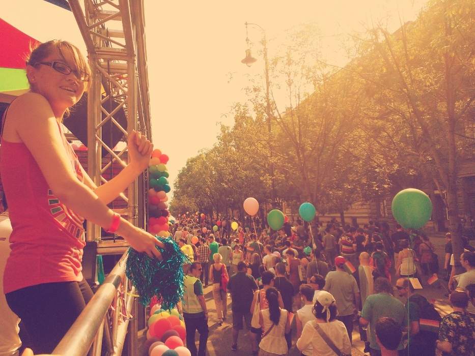 Budapest Pride protest restrictive LGBTQ law