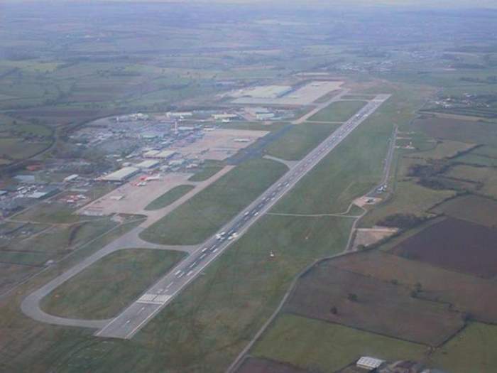 East Midlands Airport: Plane inspected after flash of fire seen