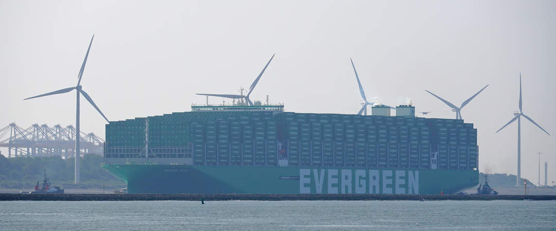 Felixstowe arrival of largest container ship Ever Ace caught on drone