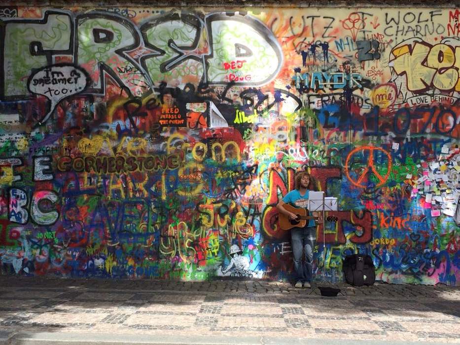 Prague’s Lennon wall is completely repainted in just one day