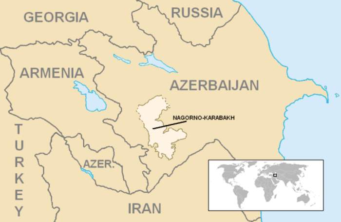 Drone carrying Nagorno-Karabakh flag halts match