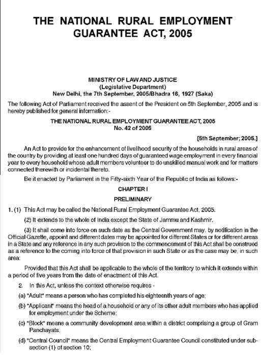 National Rural Employment Guarantee Act, 2005