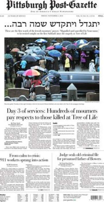 Pittsburgh newspaper donates Pulitzer Prize money to synagogue