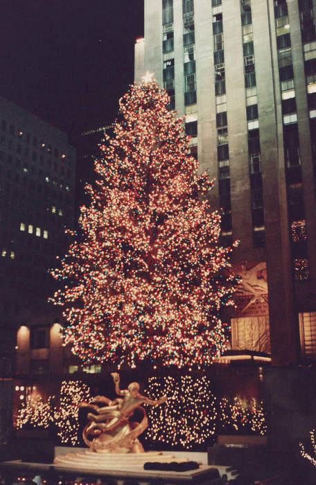 Rockefeller Center Christmas tree lighting in New York City