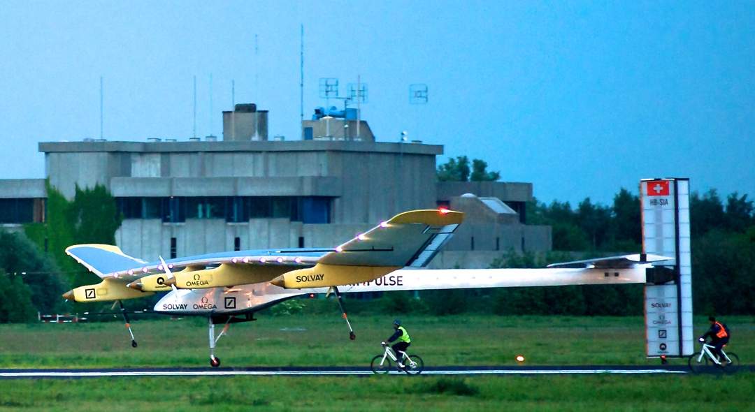 Solar powered plane jet starts latest leg of global flight try