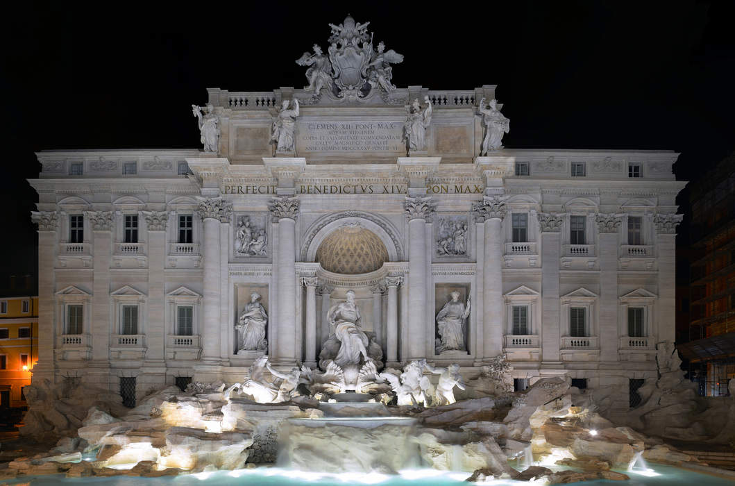 Watch: Activists turn Trevi Fountain water black