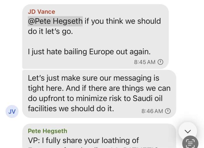 United States government group chat leaks
