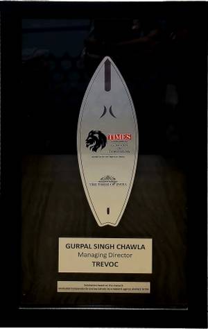 Gurpal Singh Chawla, MD, TREVOC, Honoured as a Leader of Tomorrow by Times Group